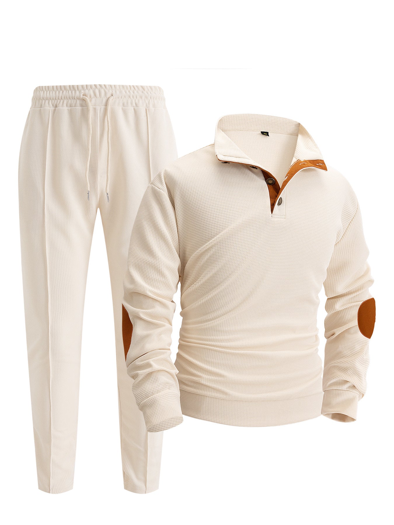 Stand-up collar elbow pad color-block set