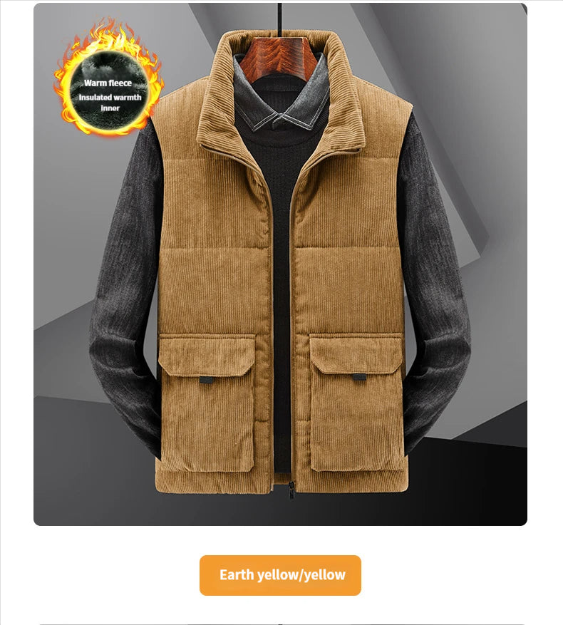 Men's fleece-lined sleeveless jacket