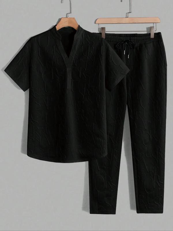 Embossed-Texture Casual Set