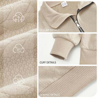 Retro Casual Cozy Cable-Knit Half-Zip Sweater