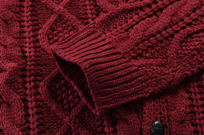 Men’s Premium Thick Cable-Knit Winter Cardigan — Ultra Warm & Heavyweight