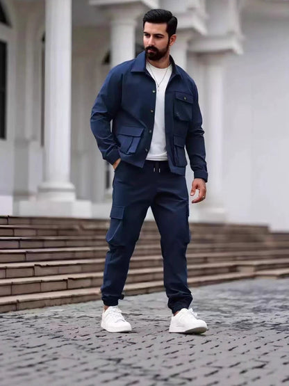 Multi-pocket tough guy jacket set