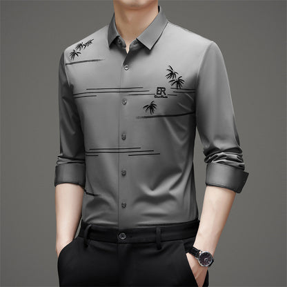 Seamless flocked long-sleeved thick shirt