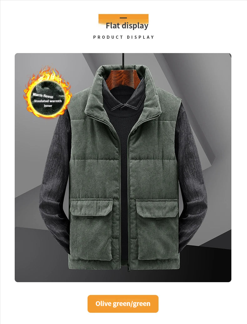 Men's fleece-lined sleeveless jacket