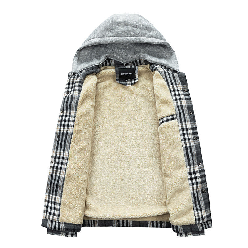 💕British style hooded plaid jacket🔥