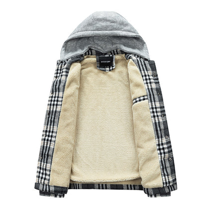 💕British style hooded plaid jacket🔥
