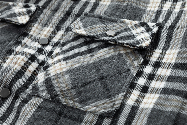 💕British style hooded plaid jacket🔥