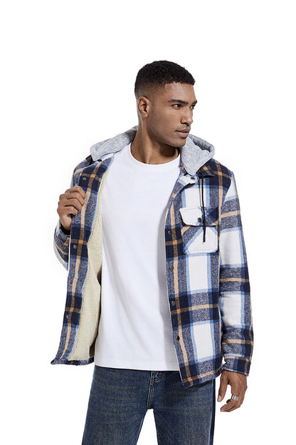 💕British style hooded plaid jacket🔥