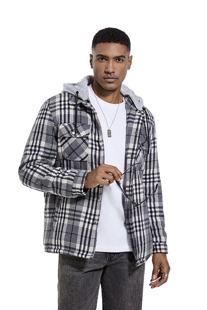 💕British style hooded plaid jacket🔥