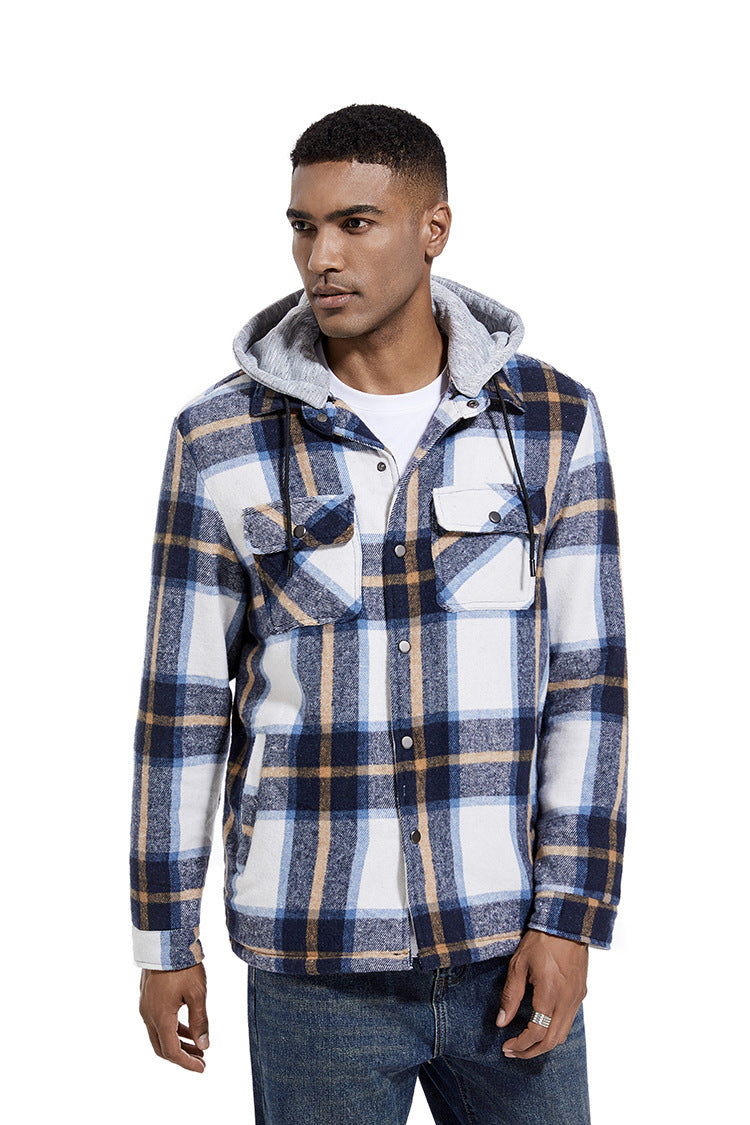 💕British style hooded plaid jacket🔥