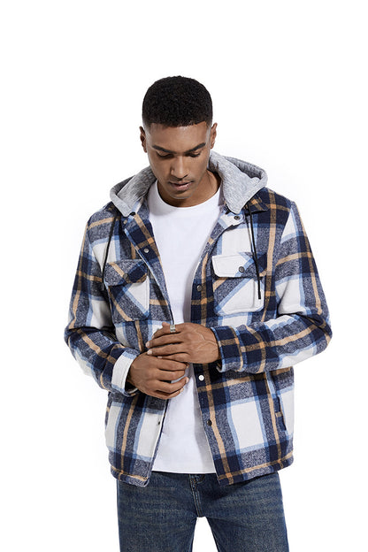 💕British style hooded plaid jacket🔥