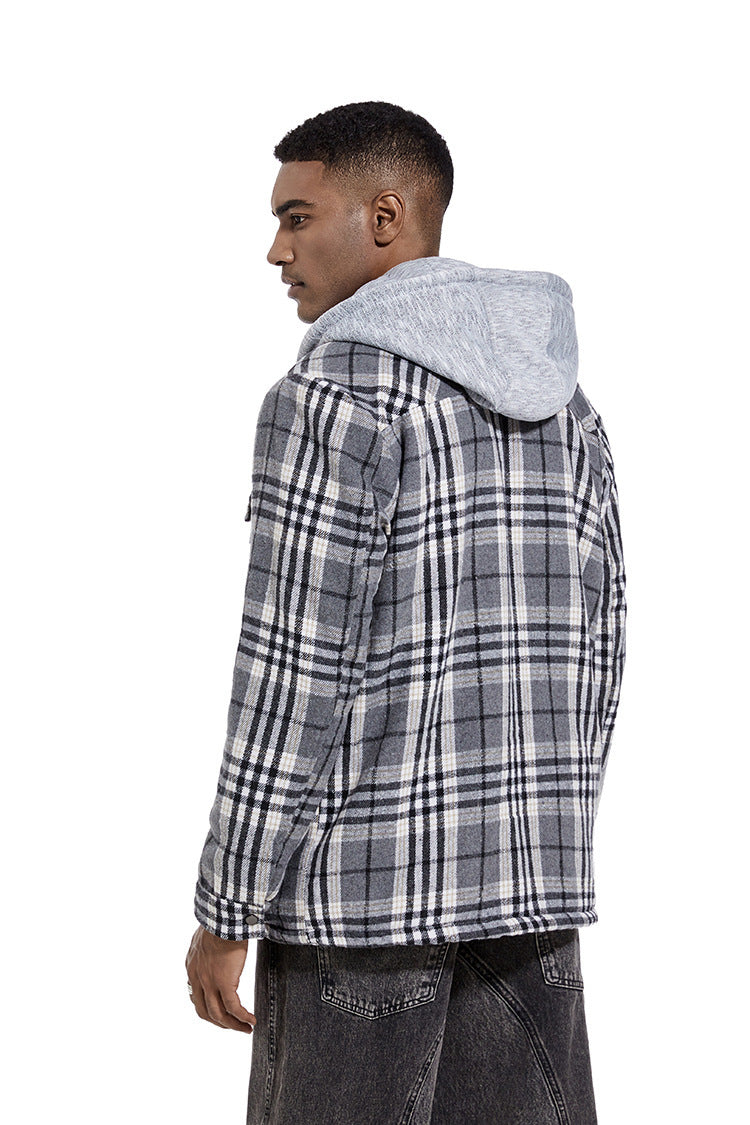 💕British style hooded plaid jacket🔥