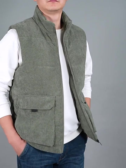 Men's fleece-lined sleeveless jacket
