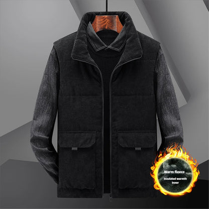 Men's fleece-lined sleeveless jacket