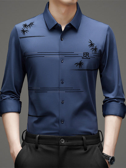 Seamless flocked long-sleeved thick shirt