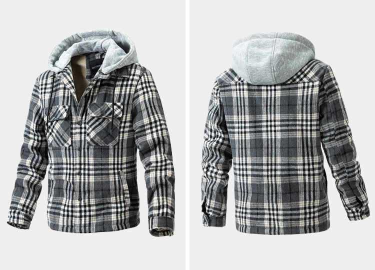 💕British style hooded plaid jacket🔥