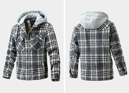 💕British style hooded plaid jacket🔥