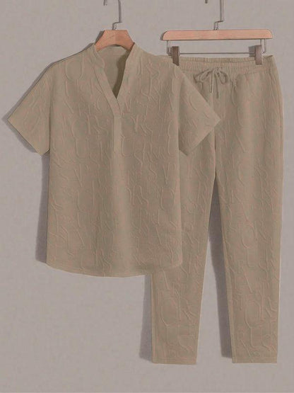 Embossed-Texture Casual Set