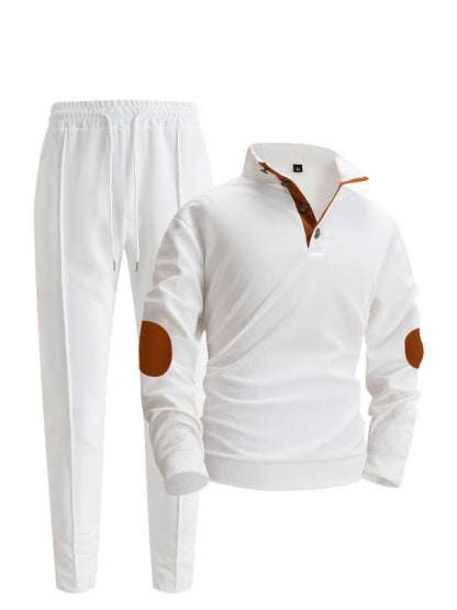 Stand-up collar elbow pad color-block set