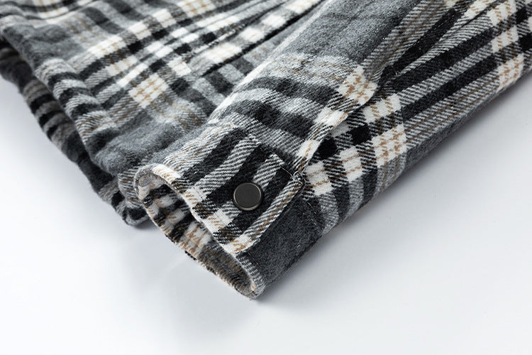 💕British style hooded plaid jacket🔥