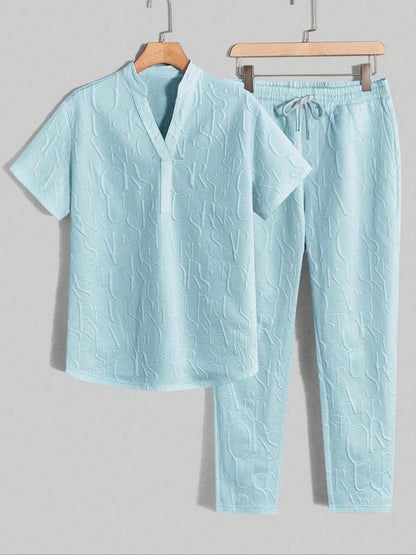 Embossed-Texture Casual Set