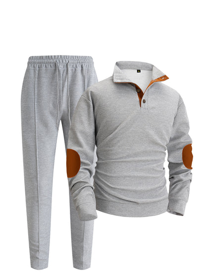 Stand-up collar elbow pad color-block set