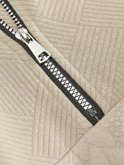 Retro Casual Cozy Cable-Knit Half-Zip Sweater