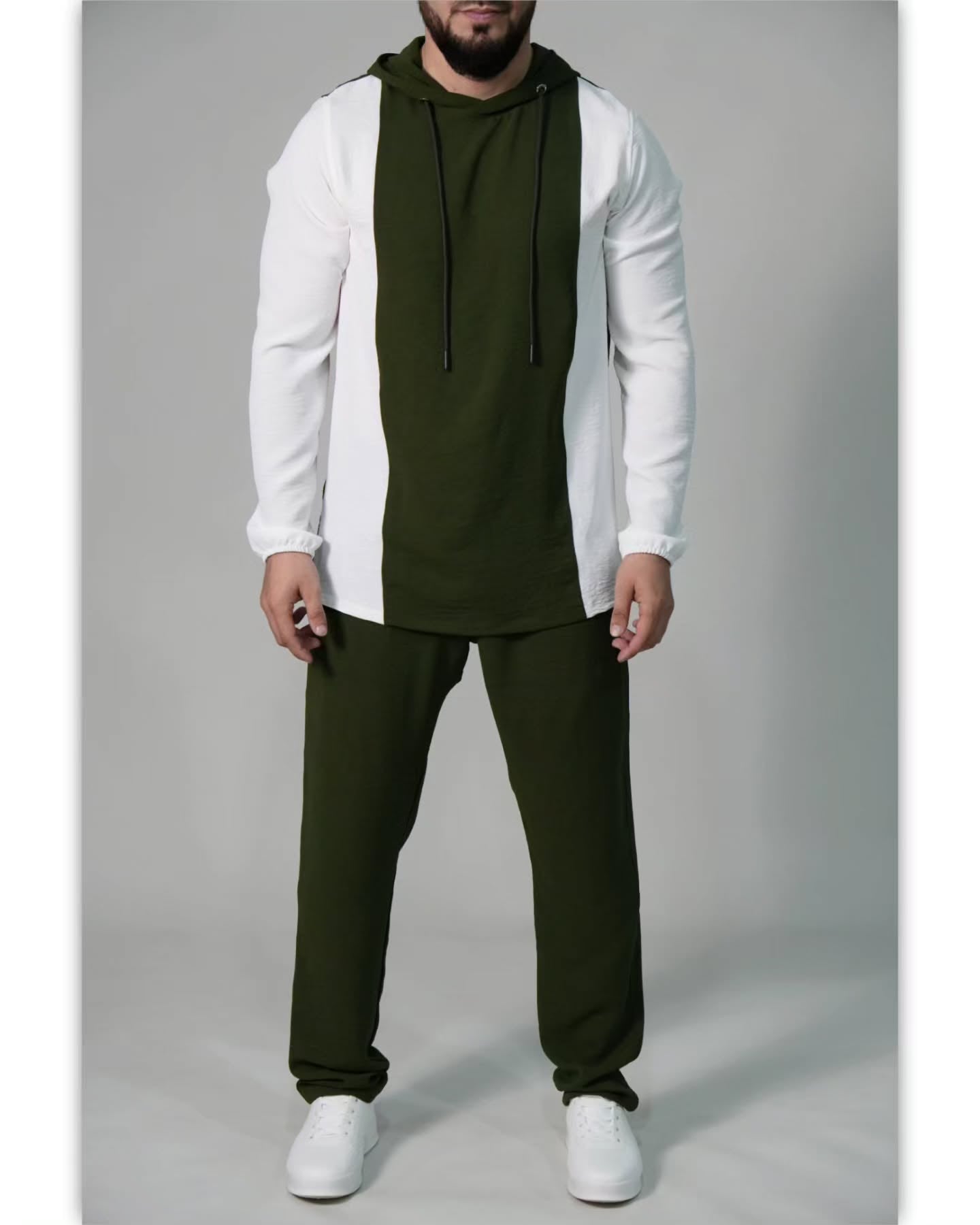 Minimalist Two-Tone Hooded Tracksuit for Men