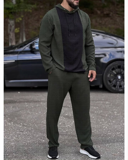 Minimalist Two-Tone Hooded Tracksuit for Men