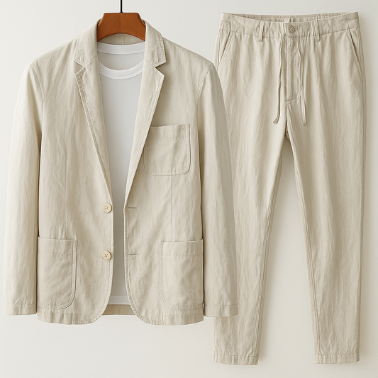 Men’s Quiet Luxury Linen Casual Suit Set