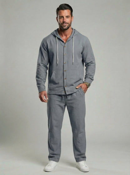 Men’s Premium Resort Linen Hooded Set