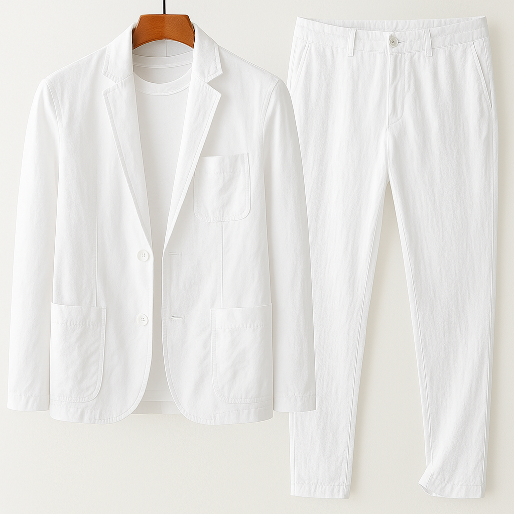 Men’s Quiet Luxury Linen Casual Suit Set