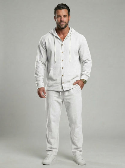 Men’s Premium Resort Linen Hooded Set