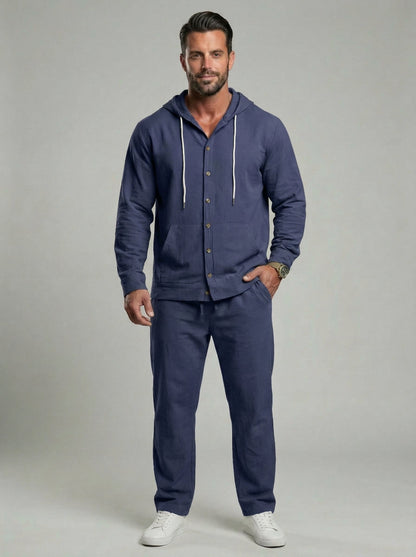 Men’s Premium Resort Linen Hooded Set