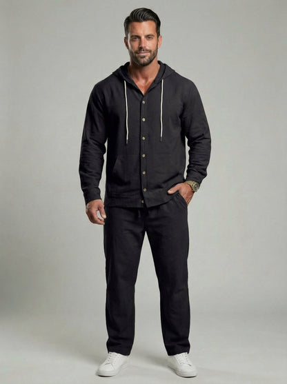 Men’s Premium Resort Linen Hooded Set