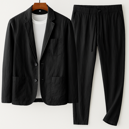 Men’s Quiet Luxury Linen Casual Suit Set
