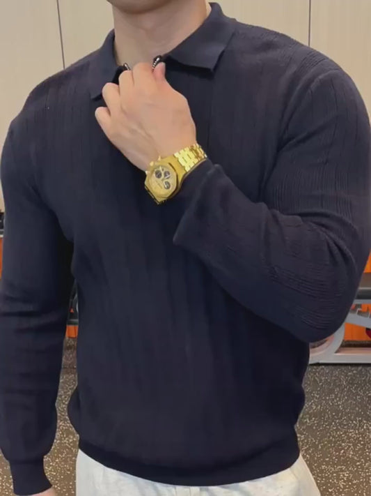 Retro Casual Cozy Cable-Knit Half-Zip Sweater